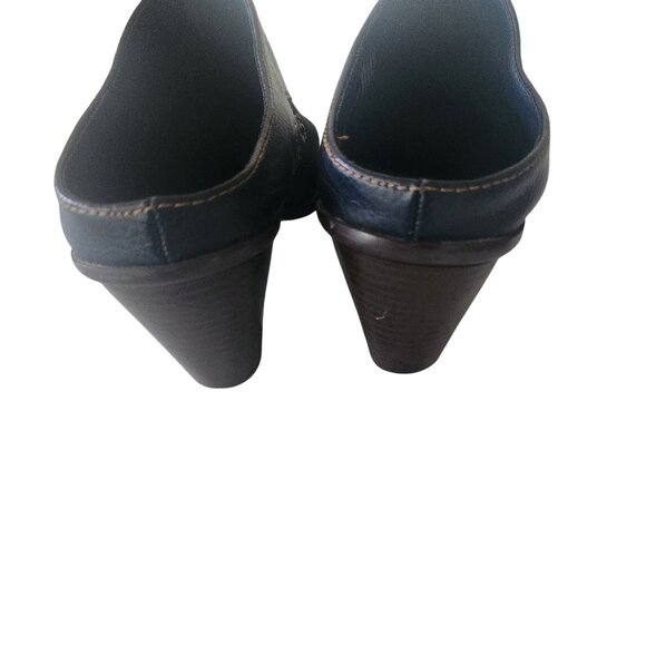 Womens Blue Suede Mules Square Toe Western Design Size 8 - Picture 5 of 10